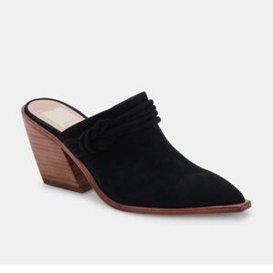 Dolce Vita Sita Black Suede Mules - Size 6